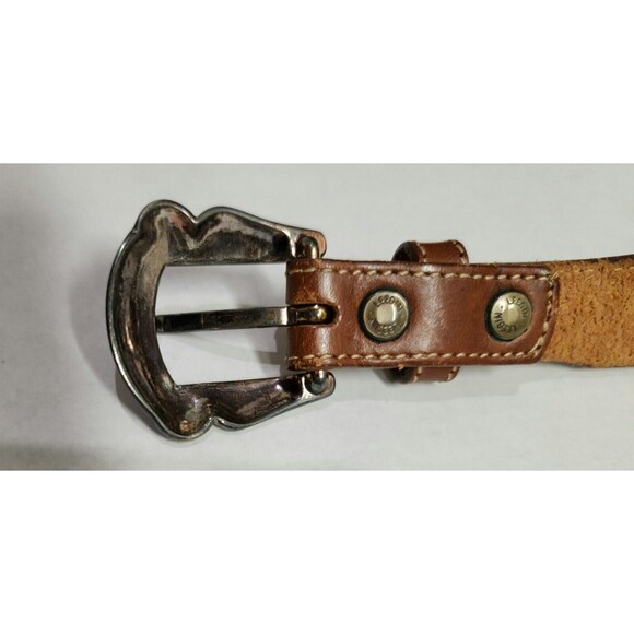 REI Womens Beaded Leather Waist Belt Brown Multicolor Colorful #309025 Size M - Picture 9 of 12